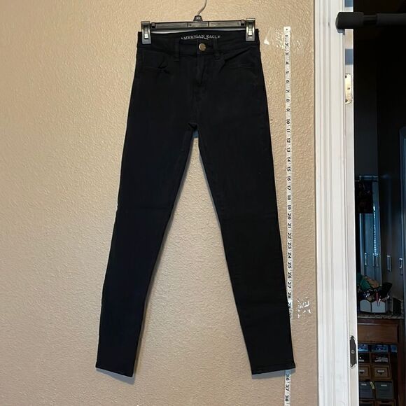 American eagle black skinny jeans short - Picture 1 of 3